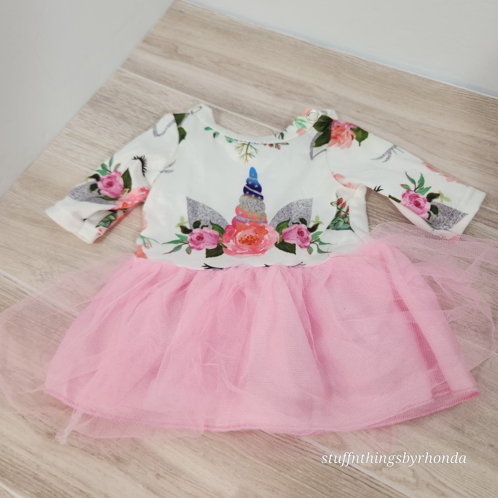 18" Doll Unicorn Print Tutu Dress w/ Pink Tulle, American‎ Girl, myLife, OG